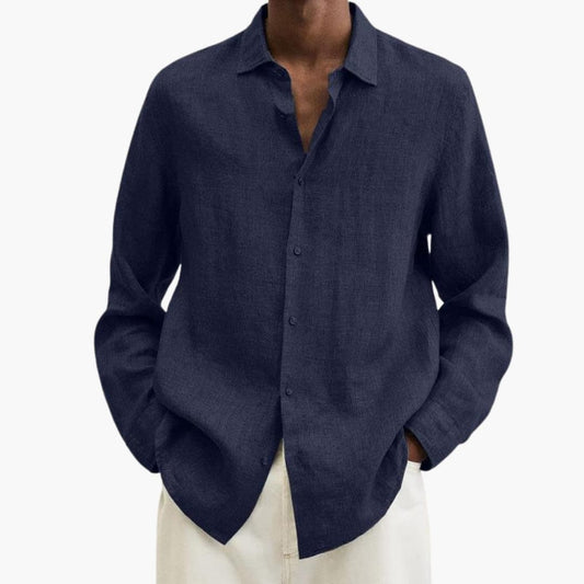 Men's Long Sleeve Button-Down Shirt Classic Fit - Fashinoza