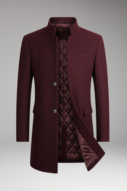 Men's Quilted Coat Stand-Up Collar - 
Fashinoza