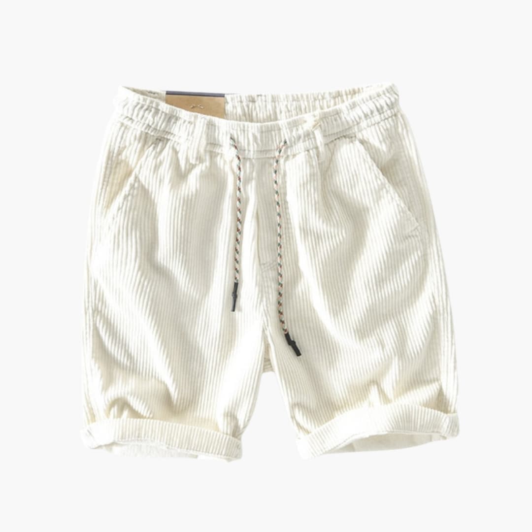 Men's Corduroy Shorts Elastic Waistband Side Pockets