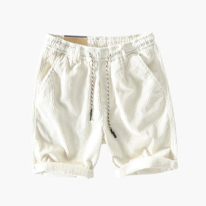 Men's Corduroy Shorts Elastic Waistband Side Pockets