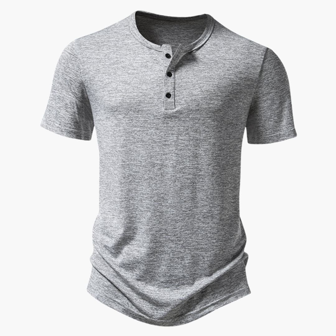 Men's Cotton Short Sleeve Henley T-Shirt