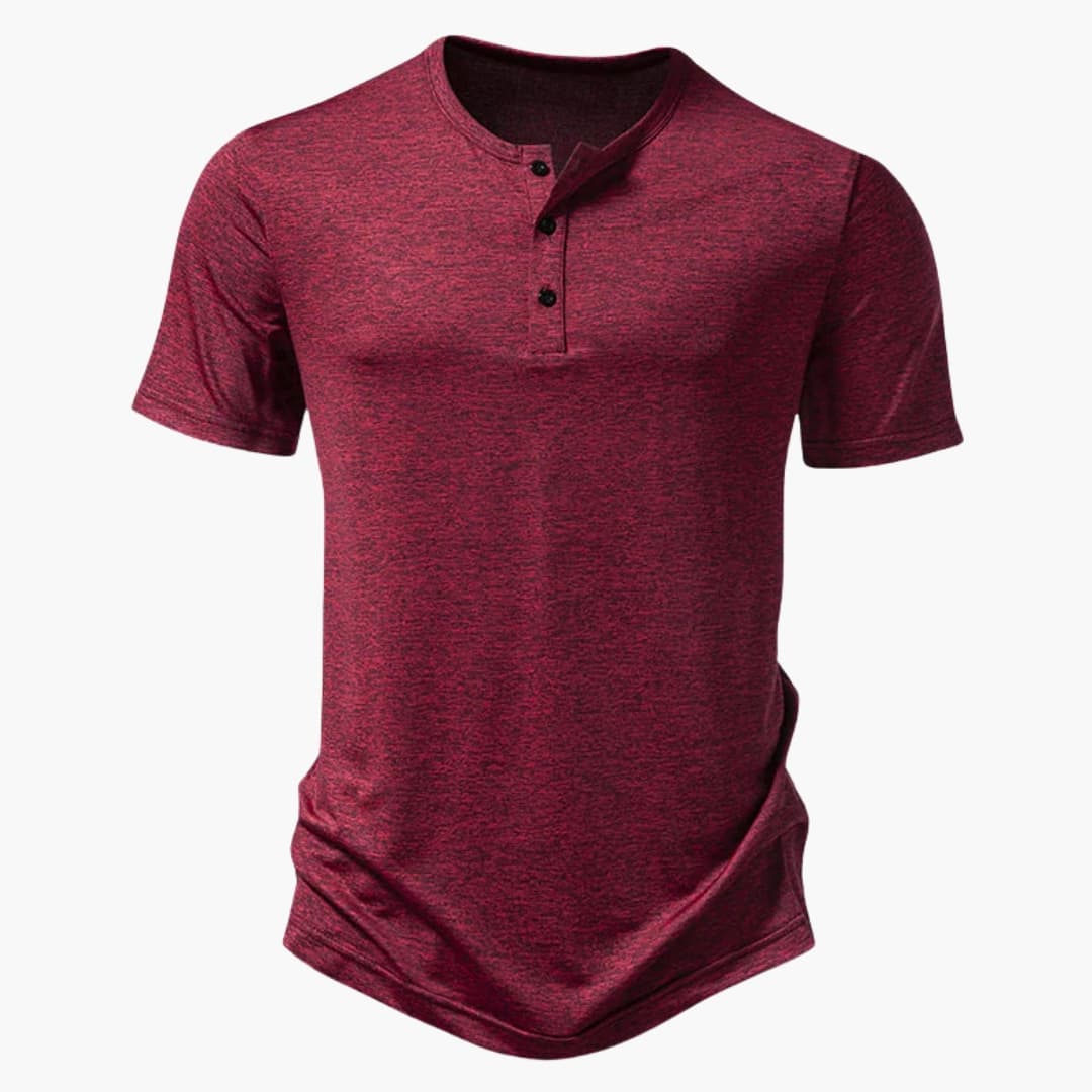 Men's Cotton Short Sleeve Henley T-Shirt