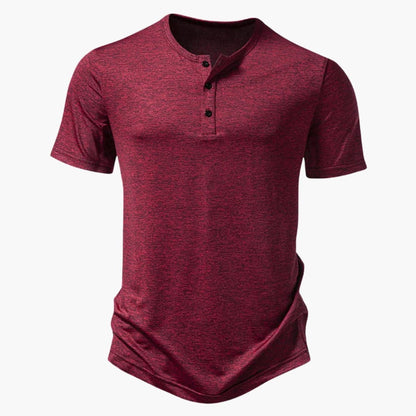 Men's Cotton Short Sleeve Henley T-Shirt