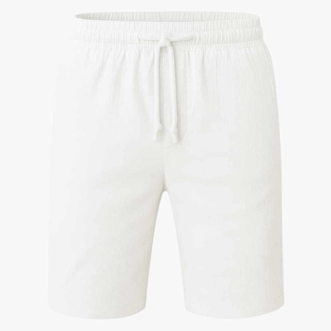 Men's Cotton Linen Shorts Elastic Waistband - Fashinoza