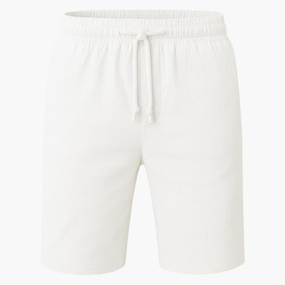 Men's Cotton Linen Shorts Elastic Waistband - Fashinoza