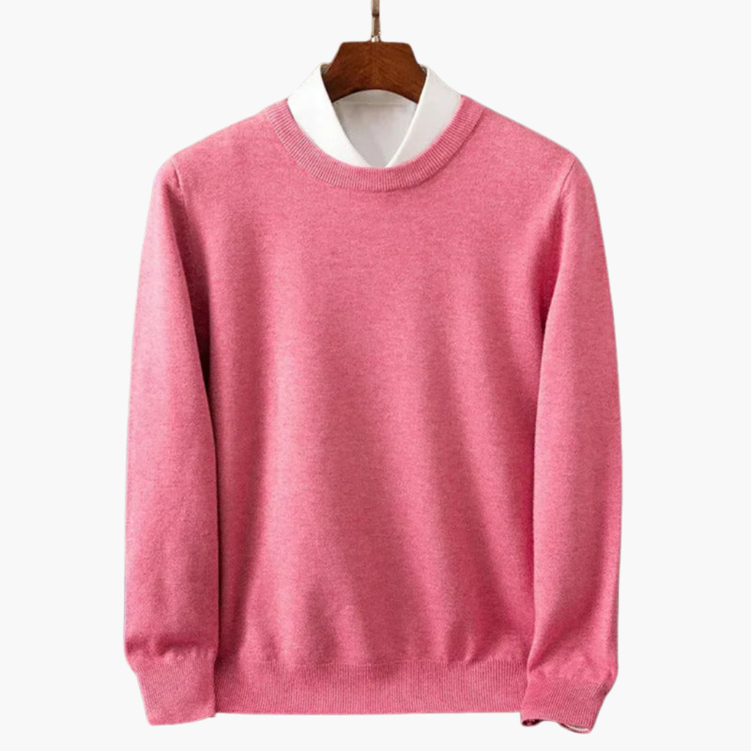 Men's Crew Neck Sweater Long Sleeves Ribbed