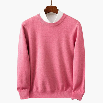 Men's Crew Neck Sweater Long Sleeves Ribbed