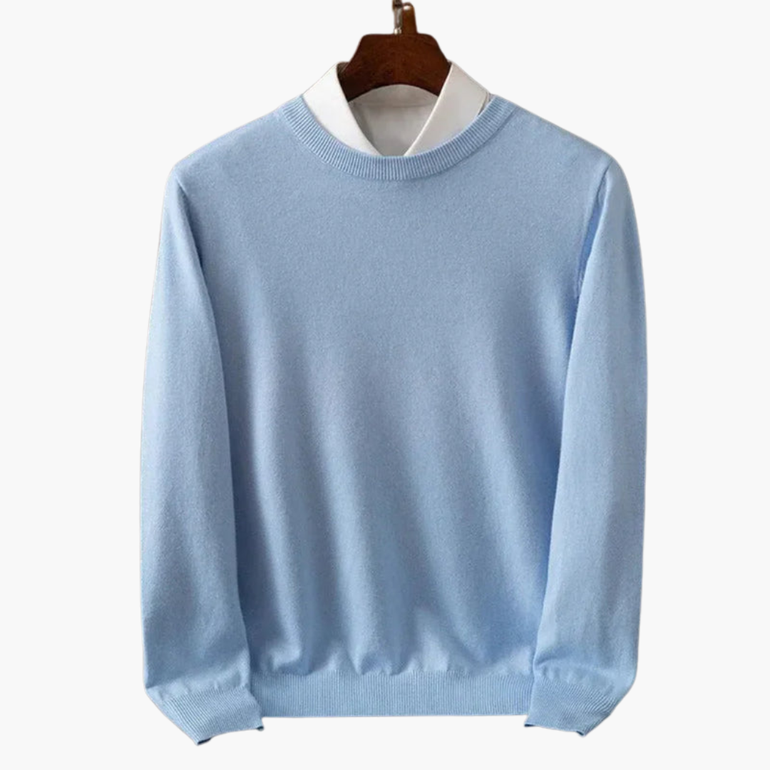 Men's Crew Neck Sweater Long Sleeves Ribbed