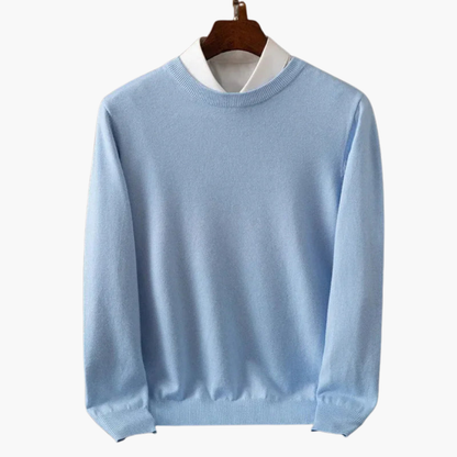Men's Crew Neck Sweater Long Sleeves Ribbed