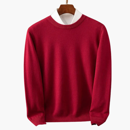 Men's Crew Neck Sweater Long Sleeves Ribbed
