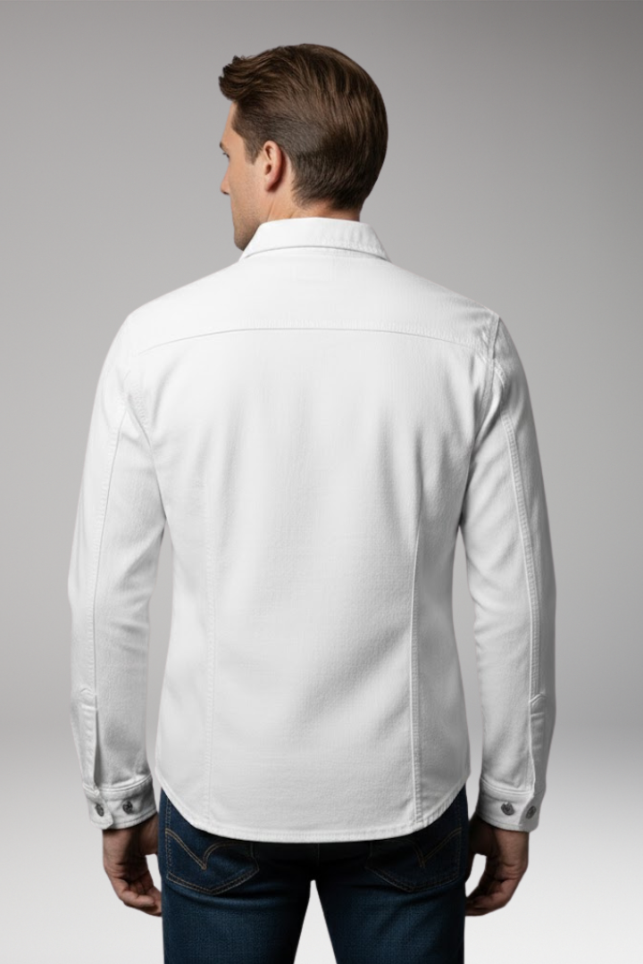 Men's Denim Bomber Jacket Long Sleeve