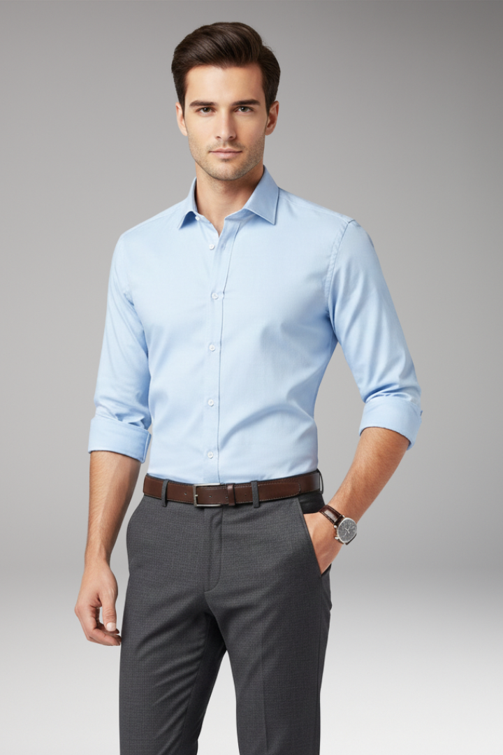 Men's Classic Fit Dress Shirt Cotton Button Front
