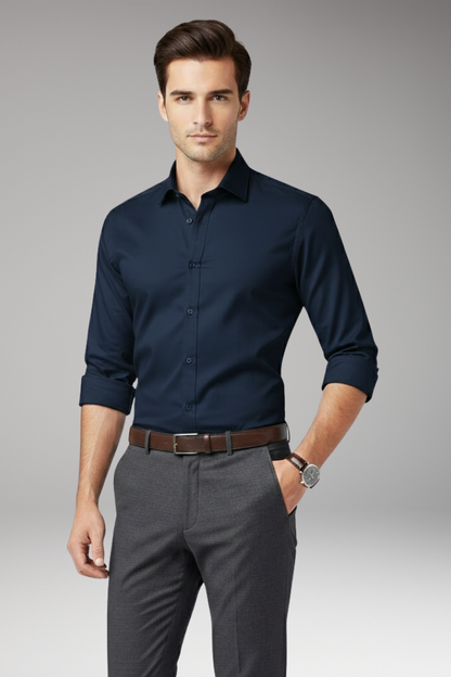 Men's Classic Fit Dress Shirt Cotton Button Front