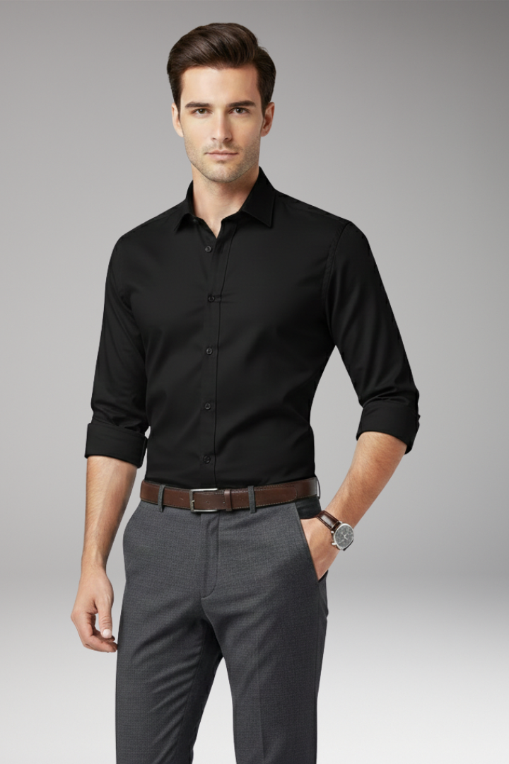 Men's Classic Fit Dress Shirt Cotton Button Front