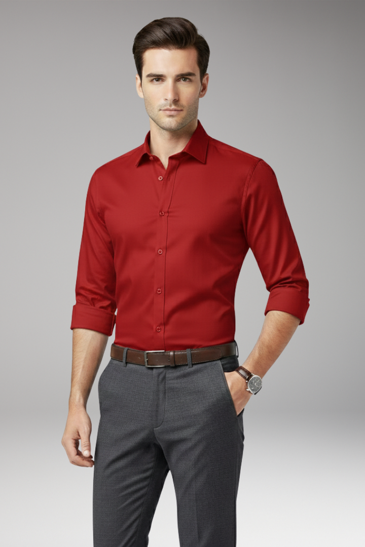 Men's Classic Fit Dress Shirt Cotton Button Front