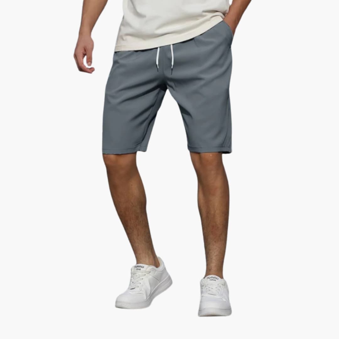 Men's Elastic Waist Shorts with Pockets - Fashinoza