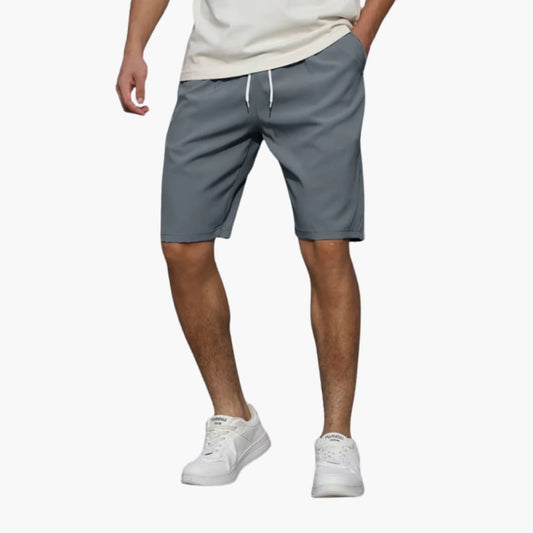 Men's Elastic Waist Shorts with Pockets - Fashinoza