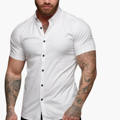 Men's Slim Fit Short Sleeve Button Down Shirt