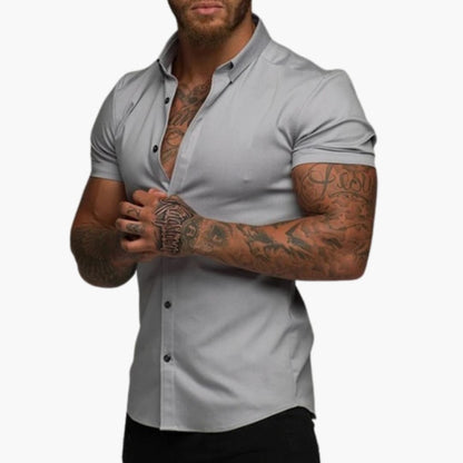 Men's Slim Fit Short Sleeve Button Down Shirt