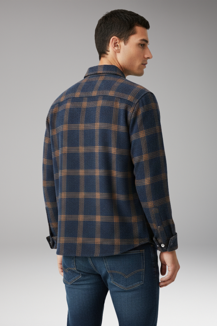 Men's Long Sleeve Flannel Shirt Classic Collar