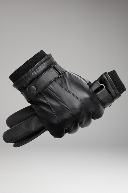 Men's Insulated Gloves Adjustable Strap Ribbed Cuff - 
Fashinoza