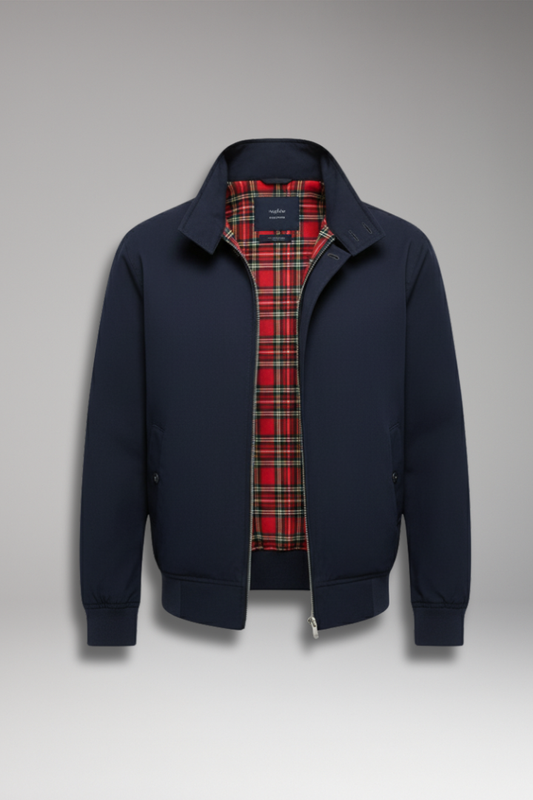 Men's Harrington Jacket Zip Checked Lining - 
Fashinoza