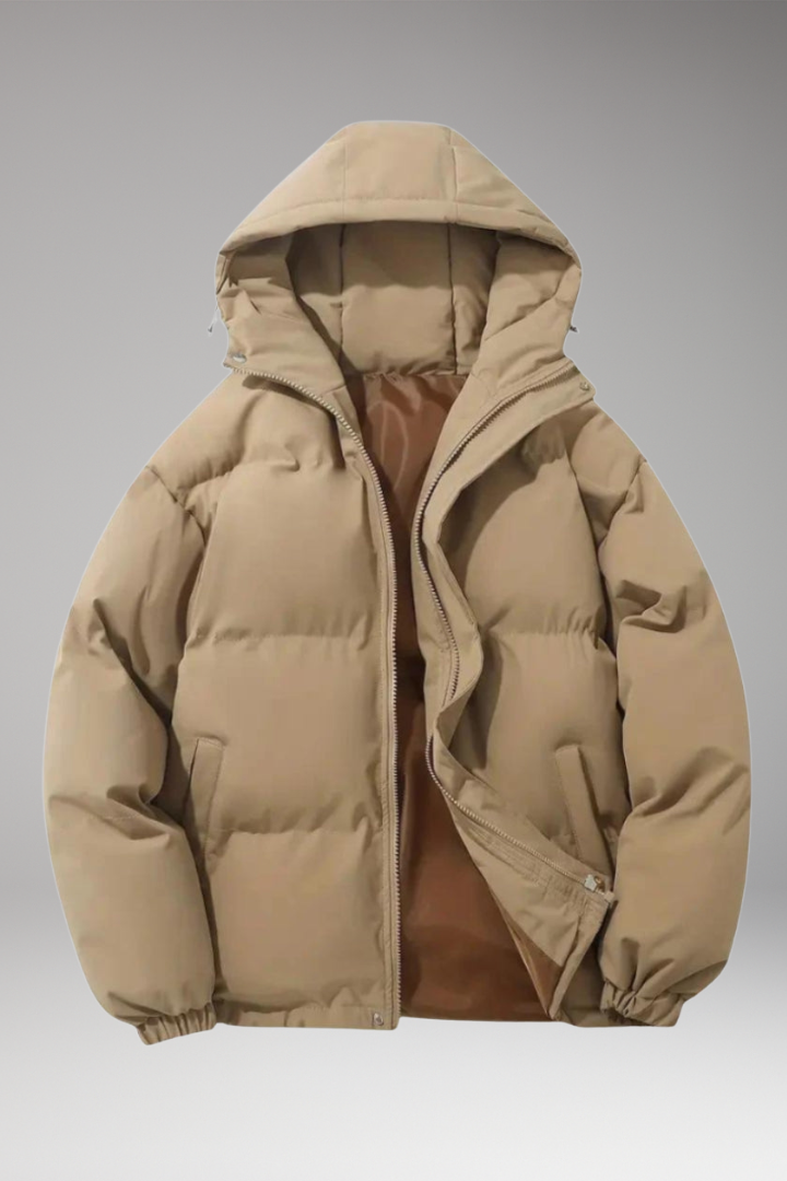 Men's Hooded Zip Jacket Welt Pockets - 
Fashinoza