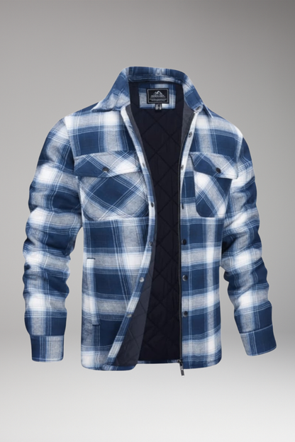 Men's Quilted Jacket Button Closure - 
Fashinoza