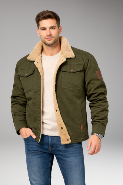 Men's Sherpa Jacket Button Closure
