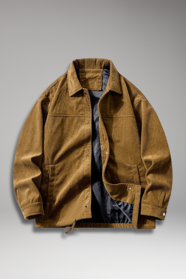 Men's Drawstring Jacket With Front Pockets - 
Fashinoza