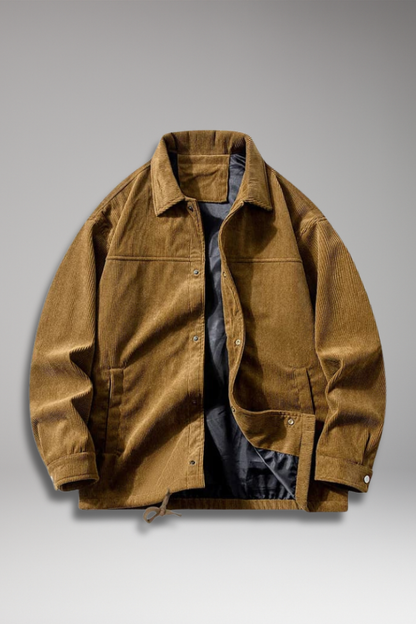 Men's Drawstring Jacket With Front Pockets - 
Fashinoza
