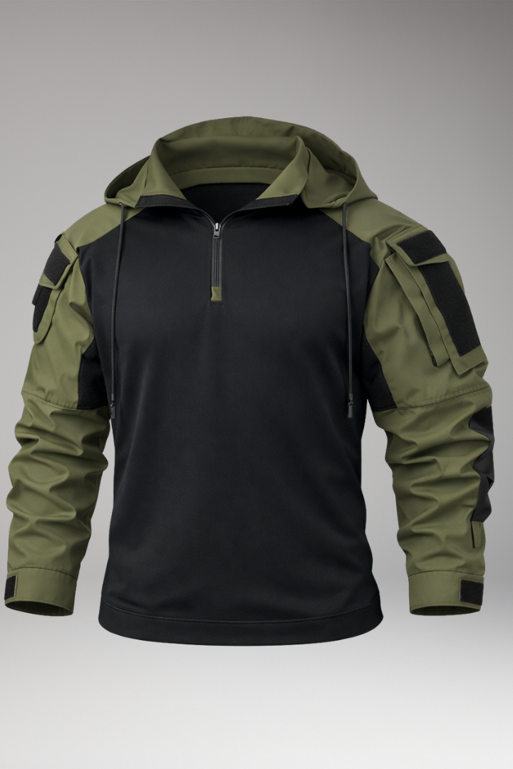 Men's Hooded Jacket With Sleeve Pockets - 
Fashinoza