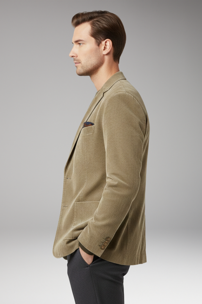 Men's Two-Button Blazer Jacket Notched Lapels