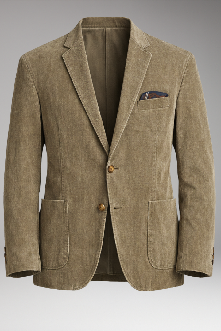 Men's Two-Button Blazer Jacket Notched Lapels - 
Fashinoza