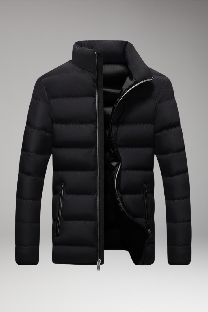 Men's Quilted Jacket Zip Pockets - 
Fashinoza
