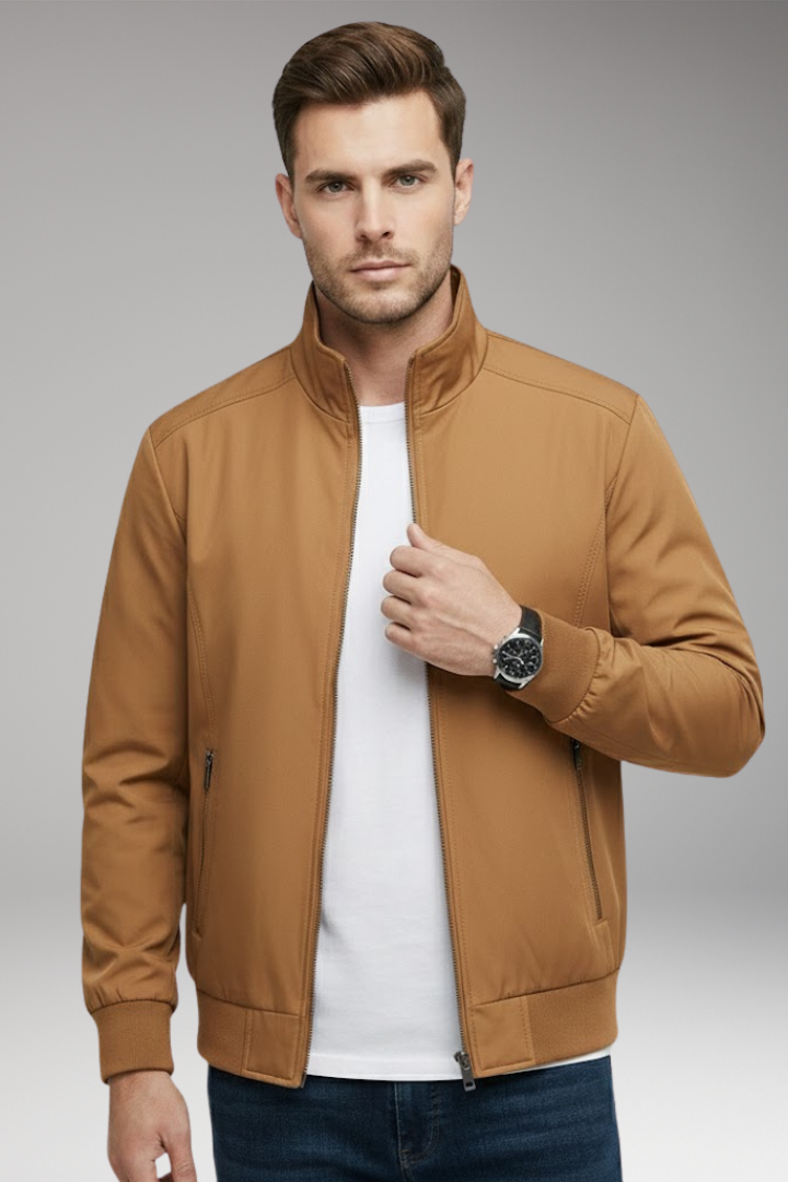 Men's Stand Up Collar Zip Jacket