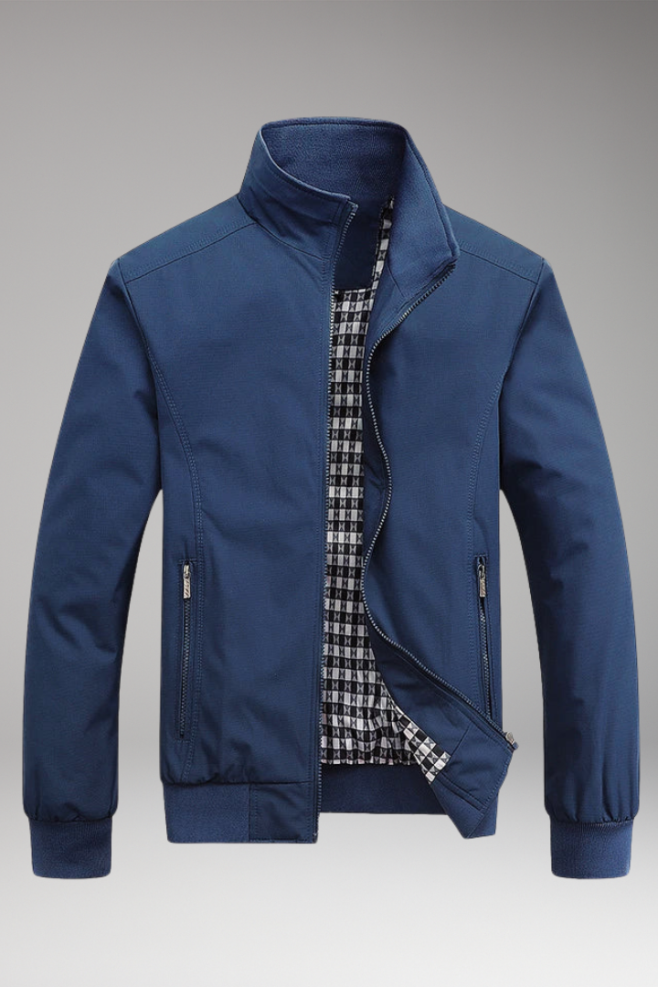 Men's Stand Up Collar Zip Jacket - 
Fashinoza