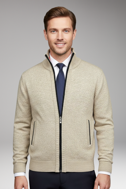 Men's Stand Up Collar Zipper Jacket
