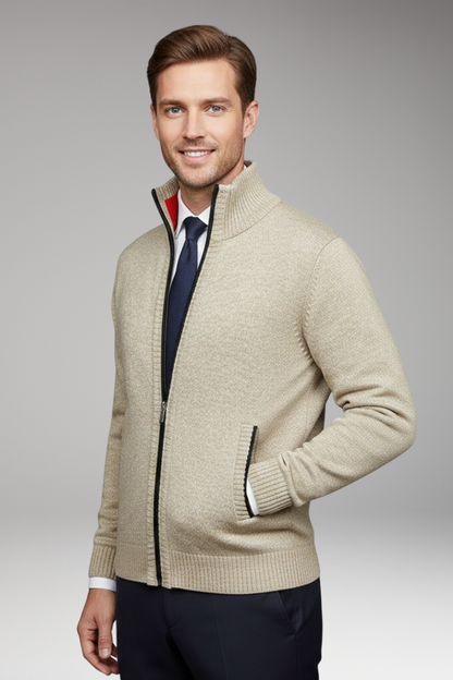 Men's Stand Up Collar Zipper Jacket