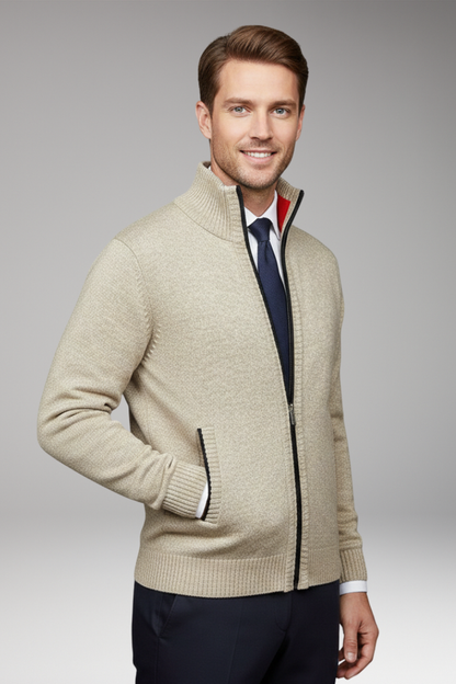 Men's Stand Up Collar Zipper Jacket
