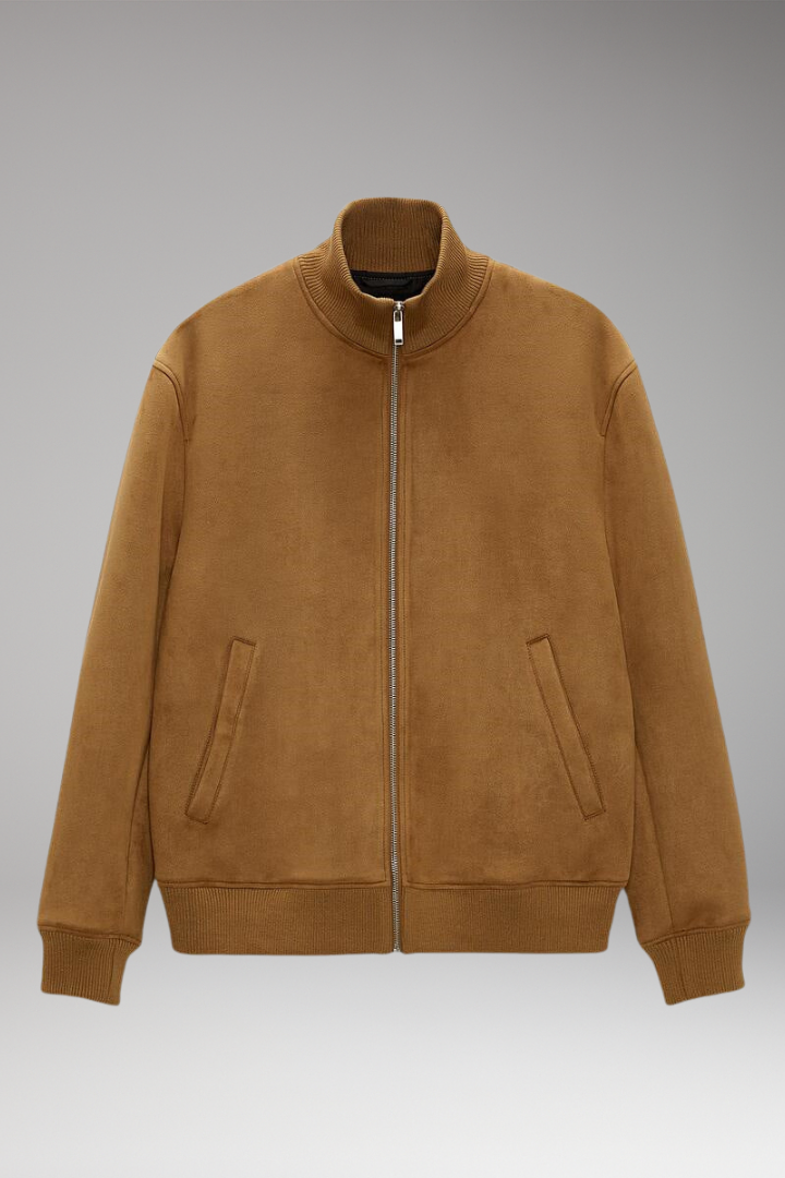 Men's Stand Collar Jacket Elastic Cuffs - 
Fashinoza