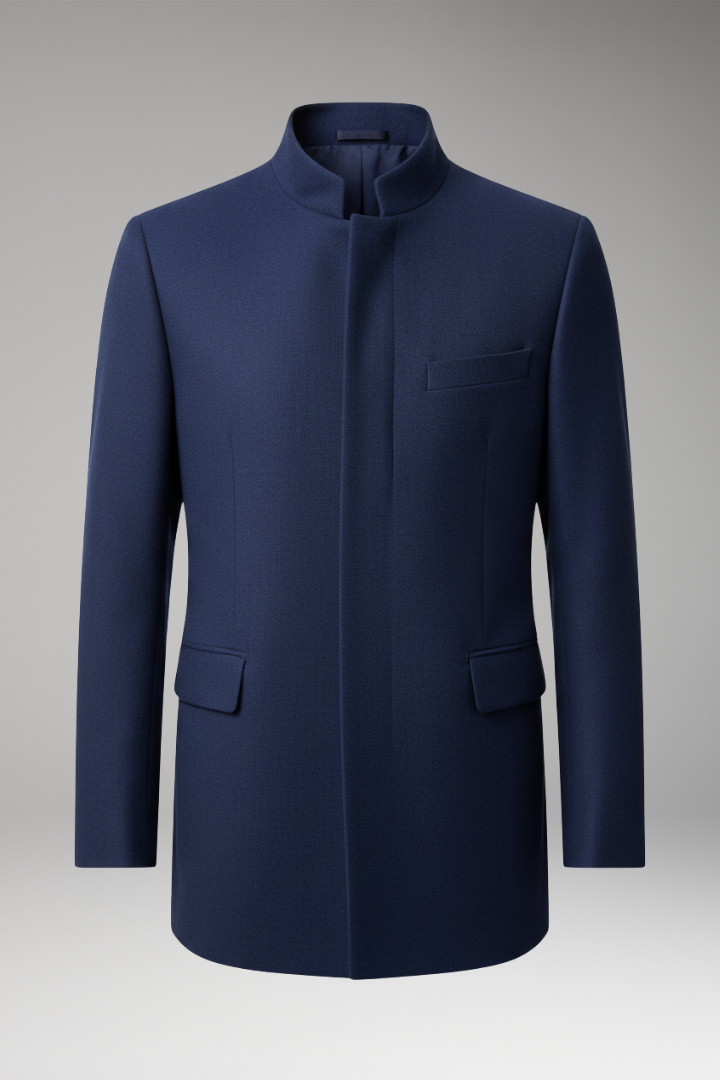 Men's Straight Cut Jacket Structured Collar - 
Fashinoza
