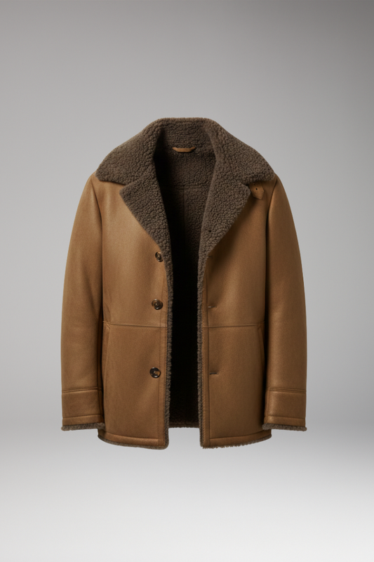 Men's Fleece Lined Jacket Wide Collar - 
Fashinoza