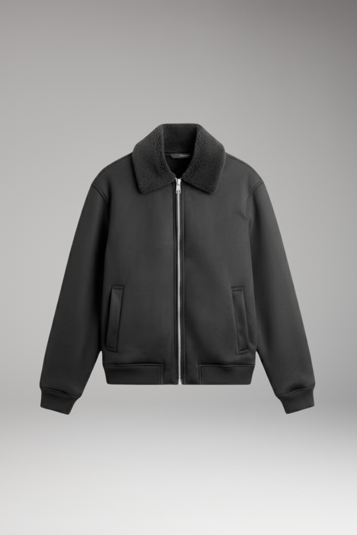 Men's Zip Jacket Ribbed Cuffs - 
Fashinoza