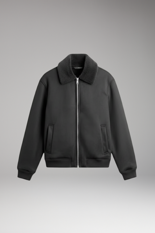 Men's Zip Jacket Ribbed Cuffs - 
Fashinoza