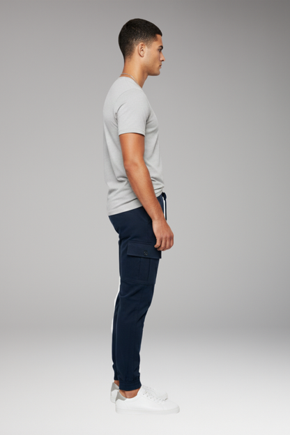 Men's Jogger Pants Elastic Waist Cargo Black