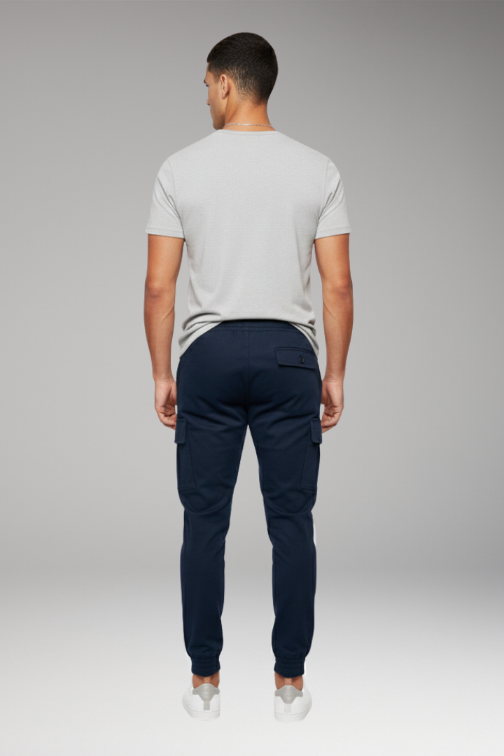 Men's Jogger Pants Elastic Waist Cargo Black