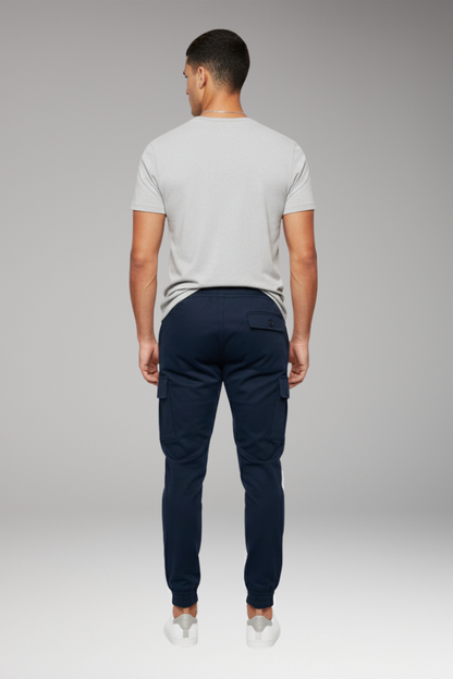 Men's Jogger Pants Elastic Waist Cargo Black