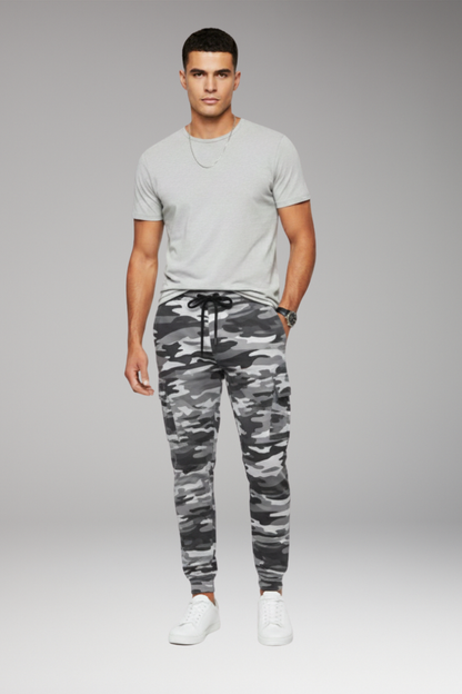 Men's Jogger Pants Elastic Waist Cargo Black