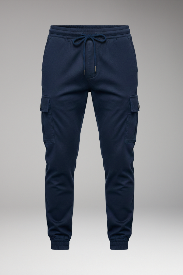 Men's Jogger Pants Elastic Waist Cargo Black - 
Fashinoza